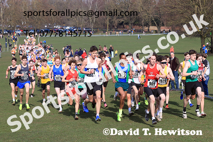Mens under-20s 2025 UK CAU Inter Counties Cross Country Champs., Wollaton Park, Nottingham. Photo: David T. Hewitson/Sports for All Pics